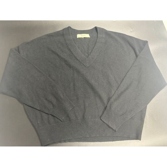 Madewell New 100% (Re)Sponsible‎ Cashmere V-Neck Sweater Black Size 2X - Picture 1 of 6